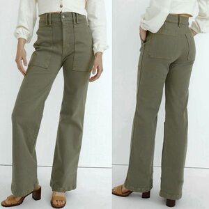 Madewell 11" High Rise Flare Jeans Garment Dyed Workwear Edition